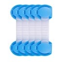 Serratura di sicurezza per bambini per armadi e cassetti 5 pz Nastro con due pezzi in plastica Protezione contro l'apertura Plastica ABS 4