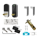 Serratura intelligente per porte WiFi IP67 Impronta digitale NFC Codice Carta App Chiave Accesso senza chiave Maniglia bilaterale Porte in acciaio e legno 33–50 mm 5