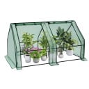 Serre de jardin en film avec 4 piquets et portes roulantes dimensions 180 x 90 x 90 cm en cadre en acier et maille PE 140 g/m² pour les plantes 3