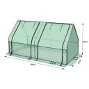 Serre de jardin en film avec 4 piquets et portes roulantes dimensions 180 x 90 x 90 cm en cadre en acier et maille PE 140 g/m² pour les plantes 4
