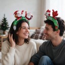 Serre-têtes de Noël gonflables 10 pcs Serre-têtes en ballon Santa bonhomme de neige renne et chapeau Joyeux Noël Rouge et vert Pour la fête de Noël 2