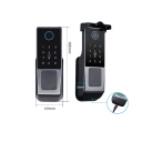 Serrure de porte intelligente avec empreinte digitale clavier carte IC alimentation USB 12V ou 4x AA pour portes 35–60 mm sécurité 2
