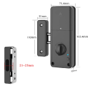 Serrure de porte intelligente avec moteur électrique application Tuya carte IC verrouillage automatique 4x AA pour portes jusqu'à 60 mm 2