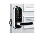 Serrure de porte intelligente WiFi IP67 Empreinte digitale NFC Code Carte App Clé Entrée sans clé Poignée double face Portes en acier 12