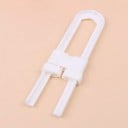Serrure de sécurité pour armoire avec deux poignées 5 pcs Verrou coulissant de porte en forme de U Sans perçage ni collage Plastique blanc Dimensions 1