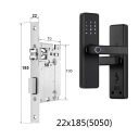 Serrure intelligente de porte avec empreinte digitale 22x185 (50, 50) application Tuya Type-C noire pour portes droites et gauches 2