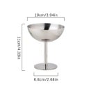 Servérskål för glass hög fot diameter 10 cm höjd 11 cm rostfritt stål dessertskål för servering 2