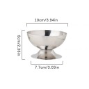 Servérskål för glass rostfritt stål diameter 10 cm höjd 6 cm fot 7,7 cm dessertskål för glass frukt 2