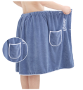 Serviette avec poche et fermeture à boutons 70x140 cm Serviette de corps Serviette de bain Serviette Wellness Serviette en coton avec poche pour petits objets 2