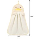 Serviette de bain pour enfants 34 x 16 cm Avec motif de canard jaune Serviette avec accroche en polyester pour enfants 5