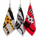 Serviette pour enfants avec impression de chat Serviette en coton pour enfants Serviette réversible pour enfants avec crochet 35 x 40 cm 1