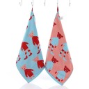 Serviette pour enfants avec imprimé d'ours Serviette en coton pour enfants Serviette réversible pour enfants avec boucle 35 x 40 cm 2