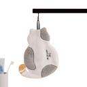 Serviette suspendue en forme de chat douce absorbante 30 x 21 cm textile blanc gris pour la cuisine et la salle de bain pour s'essuyer les mains 2