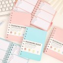 Sešit per password 10,7 x 15 cm Quaderno colorato per dati di accesso Copertura in PVC 65 fogli Etichette alfabetiche Rilegatura a spirale 3