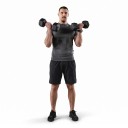 Šestihranné jednoručky 6 kg 2 ks 28,8 x 11,5 cm s vroubkovanou rukojetí černé a stříbrné činky na posilování doma i ve fitness 6