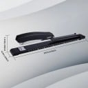 Seșuță cu braț lung 38 × 7,4 × 4 cm cu riglă integrată și ghid de hârtie metalică neagră pentru broșuri și caiete 3