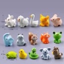 Set 15 Stück Mini-Zoofiguren aus Harz für Blumentöpfe, Aquarien oder Terrarien Mini-Dekoration mit Tieren 2