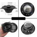 Set 2 buc Reproducătoare pentru mașină 10 cm 3 căi coaxiale 4 Ω 560 W max 12–24 V Sensibilitate 92 dB Grile 3