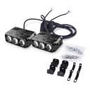 Set 2 pezzi di barre luminose LED AFARNOVA 450 W 6000 K Tre lenti proiettori Dimensioni 11,4 x 7,4 x 3,3 cm Per paraurti auto 4