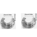 Set 2 pz Supporto per asta appendiabiti 27 x 27 x 20 mm Supporto flangiato in acciaio inox per asta rotonda da 25 mm Ferramenta per mobili 2