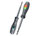 Set 2 șurubelnițe electrice cu cap în cruce/plat și tester de tensiune 12-220V AC/DC cu indicator LED lumină verde și roșie 16 cm 1
