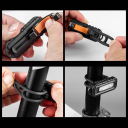 Set 2x LED lanternă cu clip pentru îmbrăcăminte și suport pentru ghidon USB încărcare bandă COB 5 moduri lumină albă roșie albastră 7x2,5 cm 3