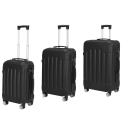 Set 3 bucăți de valize de călătorie ABS 22,5 x 35 x 55 cm 26 x 39 x 62,5 cm 30,5 x 45 x 71,5 cm Valize cu încuietoare și roți pivotante 360° 1