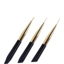 Set 3 bucăți pensule cosmetice duble 17–17,6 cm Pensule profesionale pentru pictura unghiilor Pensulă subțire pentru lac Pensulă mai lată pentru acril și gel pentru unghii 3