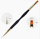 Set 3 bucăți pensule cosmetice duble 17–17,6 cm Pensule profesionale pentru pictura unghiilor Pensulă subțire pentru lac Pensulă mai lată pentru acril 6