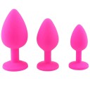 Set 3in1 di plug anali in silicone con gemma rimovibile taglie S M L confezione discreta 5