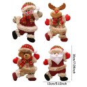 Set 4 Stück Weihnachtsfiguren 18x13 cm Textildekoration Santa Schneemann Rentier Bärchen Hängende Christbaumschmuck Weihnachtsdeko 2