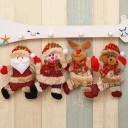Set 4 Stück Weihnachtsfiguren 18x13 cm Textildekoration Santa Schneemann Rentier Bärchen Hängende Christbaumschmuck Weihnachtsdeko 4