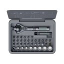 Set 40 en 1 mallette à outils avec cliquet magnétique et tête articulée à 115 ° embouts et douilles 1