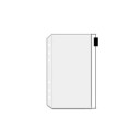 Set 5 bucăți folie plastic transparentă A5 cu fermoar pentru dosare cu inele, pungă pentru documente cu fermoar și perforare pentru organizator 1