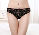 Set 6 buc. chiloți tanga pentru femei cu imprimeu floral Bumbac cu amestec de spandex Fundiță decorativă în față Selecție aleatorie de culori 3