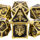 Set 7 pcs de dados de RPG de Fantasia Sombria com Crânio para jogos de tabuleiro 9