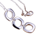 Set a cascata di orecchini e collana in argento sterling 925 Design geometrico rotondo quadrato Gioielli da sposa per donna 5