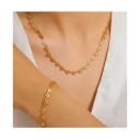 Set a forma di cuore collana bracciale in acciaio inossidabile Gioielli da donna per donne e ragazze Accessori ipoallergenici con lucentezza 4