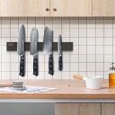 Set aus 2 magnetischen Messerleisten 30 cm und 40 cm aus Akazienholz Wandhalterungen für Messer mit starken Magneten Dunkelbraun Für die Küche 9