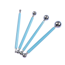 Set aus 4 doppelseitigen Edelstahlmodellierwerkzeugen mit Kugeln 12-13 cm für die Keramikskulptur, Dekoration und Modellierung von Ton 5
