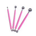 Set aus 4 doppelseitigen Edelstahlmodellierwerkzeugen mit Kugeln 12-13 cm für die Keramikskulptur, Dekoration und Modellierung von Ton 6