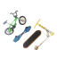 Set aus Mini-Skateboard, Fahrrad und Roller 5