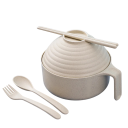 Set aus Schüssel mit Sieb, Essstäbchen und Besteck 18 x 12,5 cm Schüssel für Nudeln und Servieren von Gerichten zur Zubereitung und zum Essen 3