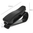 Set aus zwei Halterungen für Brillen, Karten, Tickets und einen Stift für das Auto an der Sonnenblende, aus Kunststoff, schwarze Clips mit Feder 2