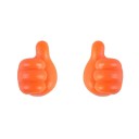 Set aus zwei selbstklebenden Halterungen für Kabel, Brillen und kleine Gegenstände für Auto und Haushalt in Form einer Hand mit Daumen nach oben aus Gummi 12