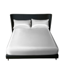 Set bedlinnen met satijnen oppervlak Hoeslaken met elastiek 137 x 190 cm + 2x kussensloop 50 x 75 cm Glad en glanzend 8