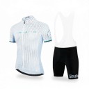 Set ciclism pentru bărbați cu tricou cu mânecă scurtă și pantaloni scurți cu bretele albe și inserție 90 % poliester și 10 % Lycra Alb și negru 1