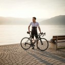 Set Ciclismo Uomo Maglia a Manica Corta e Pantaloni Corti Zip Frontale Materiale Elastico 80 % Poliestere e 20 % Spandex 8