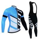 Set ciclist pentru bărbați – tricou cu mânecă lungă și pantaloni cu bretele, respirabil, pentru ciclism, sport și activități de timp 4