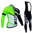Set ciclist pentru bărbați – tricou cu mânecă lungă și pantaloni cu bretele, respirabil, pentru ciclism, sport și activități de timp 2